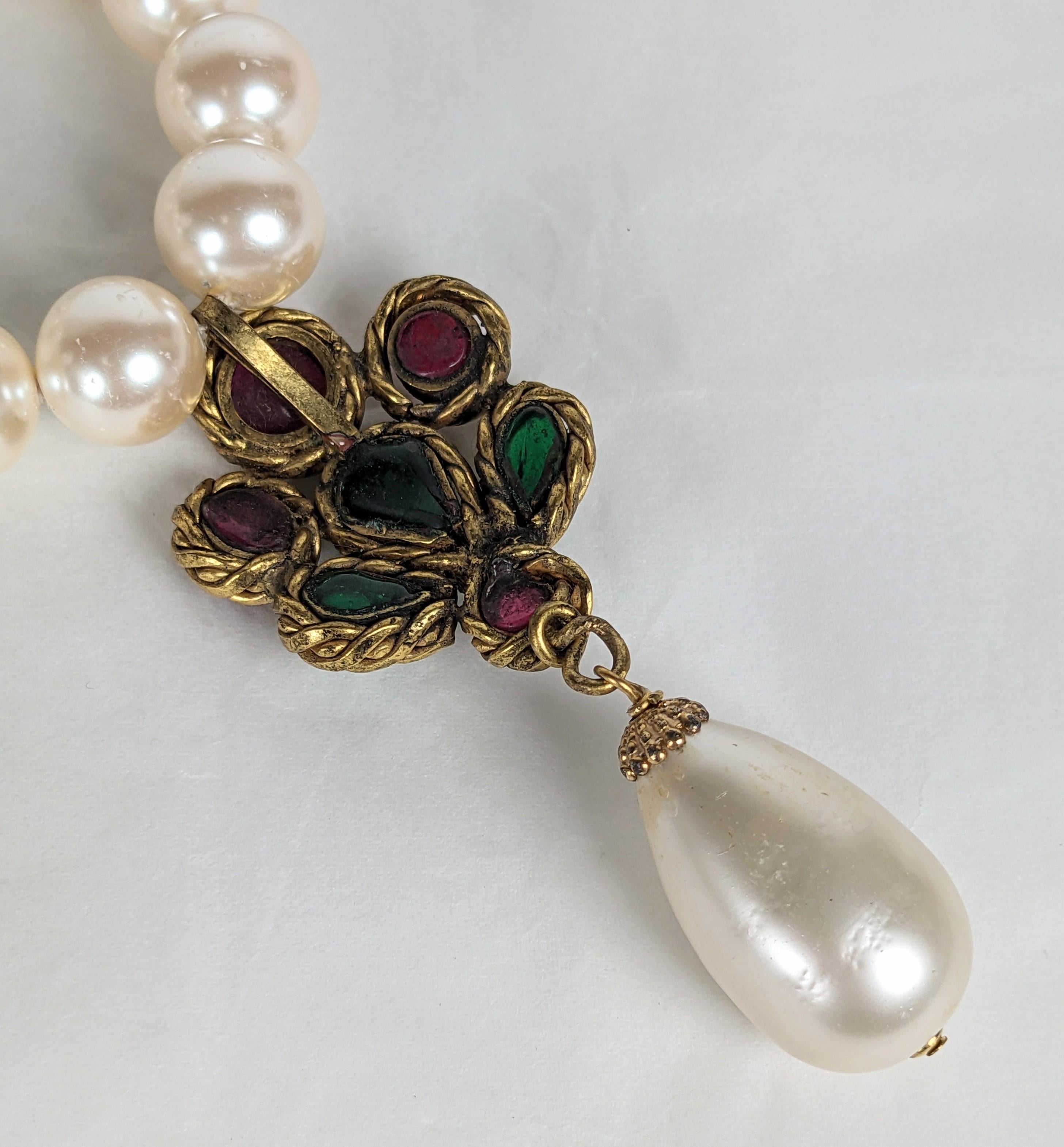 Women's or Men's Chanel Renaissance Revival Pearl Pendant, Maison Gripoix For Sale