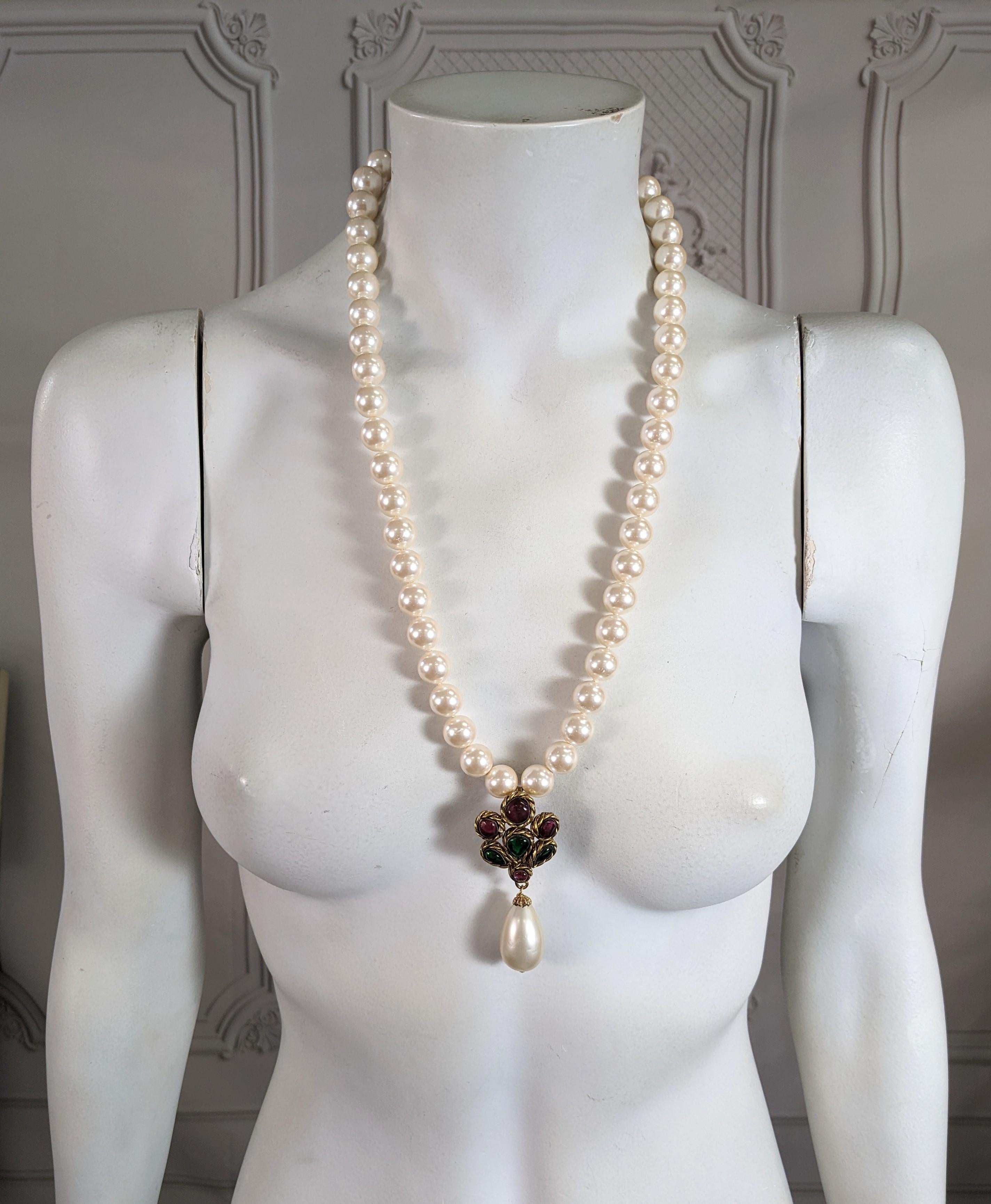 Chanel Renaissance Revival Pearl Pendant, Maison Gripoix For Sale 1