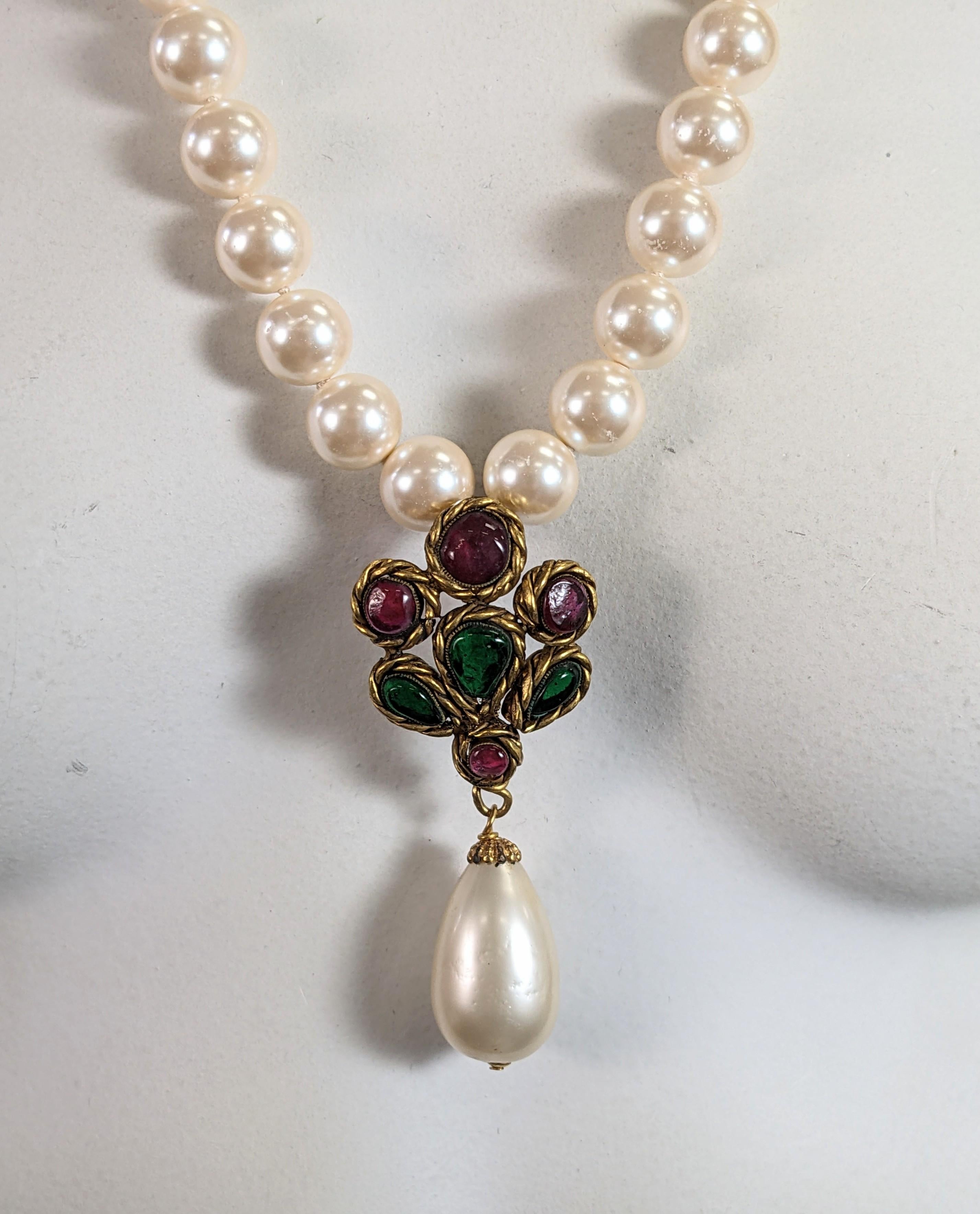 Chanel Renaissance Revival Pearl Pendant, Maison Gripoix For Sale 2