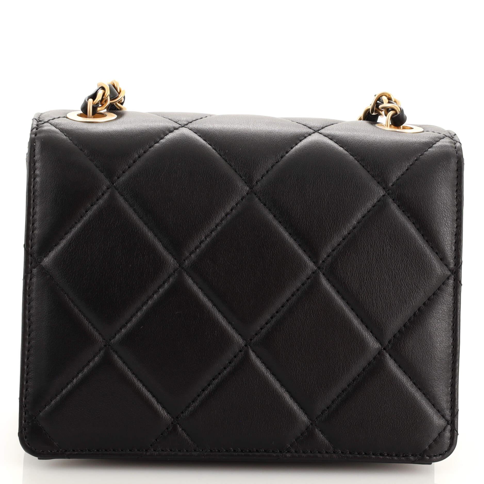 Women's or Men's Chanel Resin CC Flap Bag Quilted Calfskin Mini