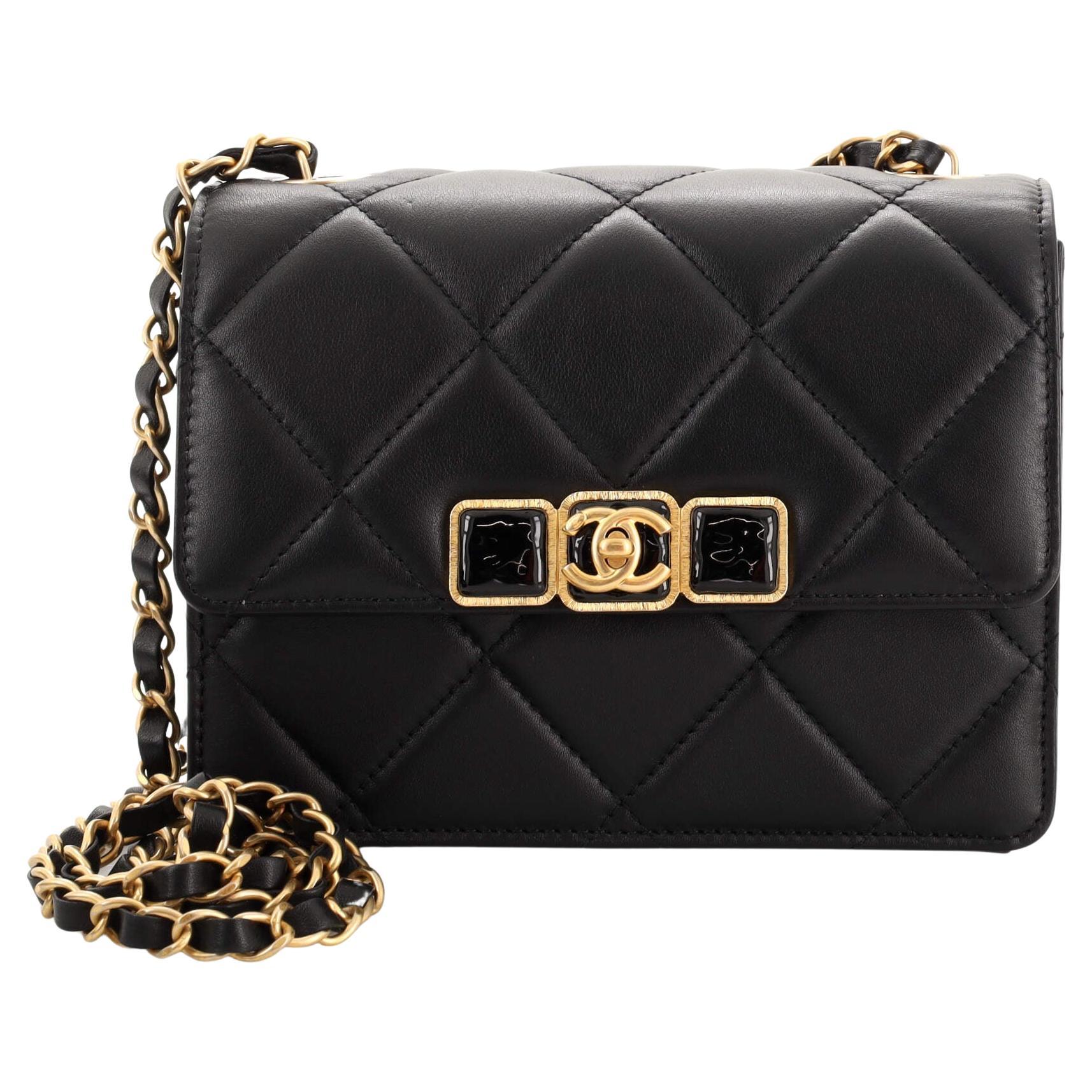 Chanel Resin CC Flap Bag Quilted Calfskin Mini