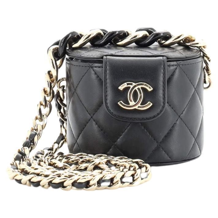 Chanel Resin Elegant Chain Tubular Vanity Case Quilted Lambskin Mini