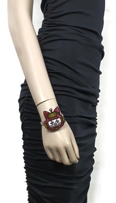 CHANEL Resin Emoji Robot Cat Face Bracelet, 2017