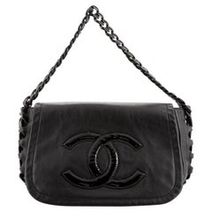 Chanel - Sac à main à rabat en résine et chaîne moderne en cuir d'agneau - taille moyenne