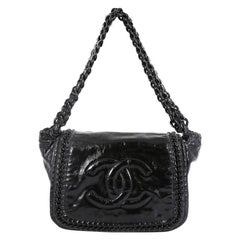 Chanel Resin Modern Chain Flap Bag Quilted Crinkled Patent Medium