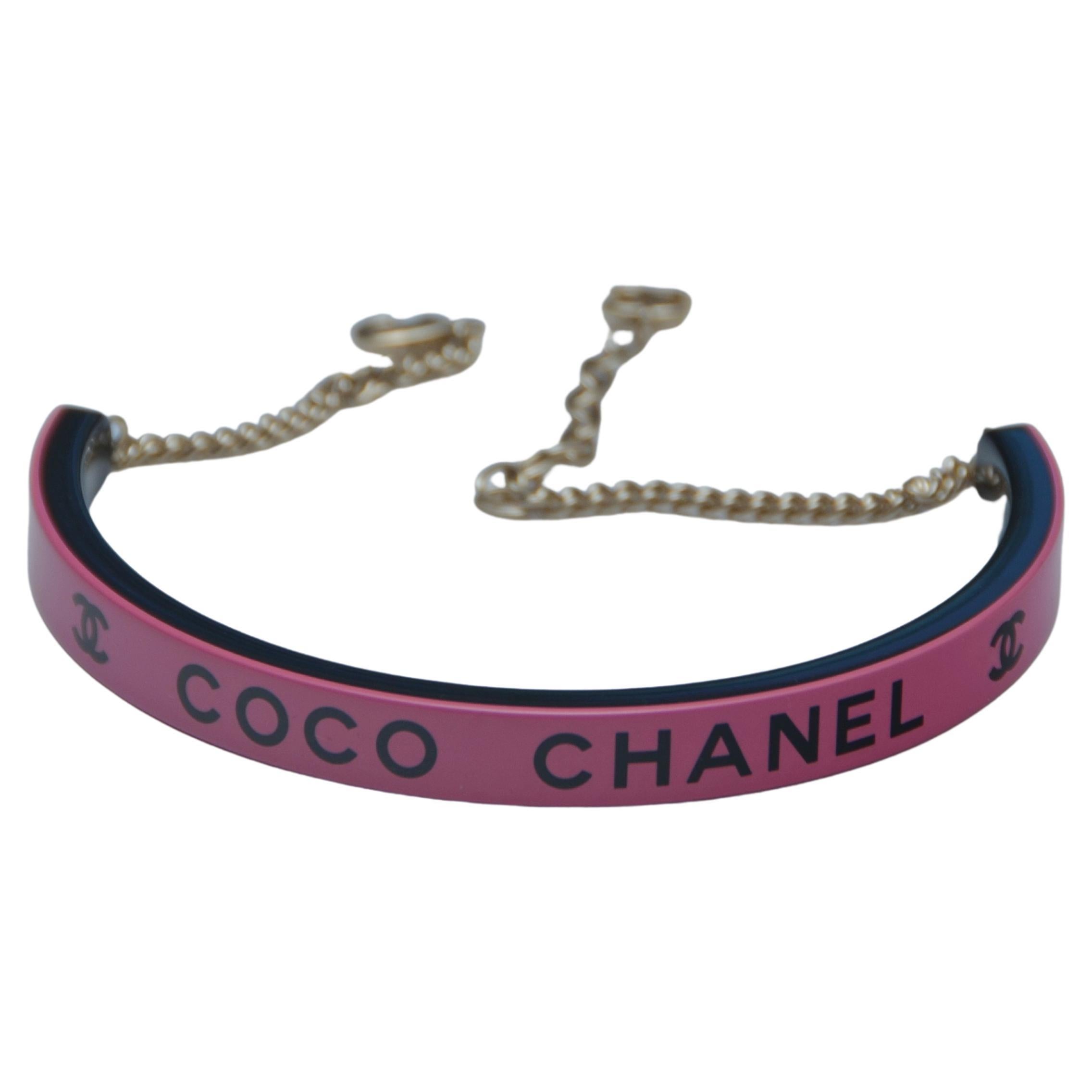 Chanel Resin Pink/Black Choker  For Sale