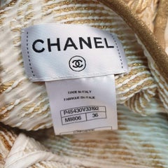 CHANEL Resort 2013 Versailles Collection Brocade Golden Suede Trim Mini Dress