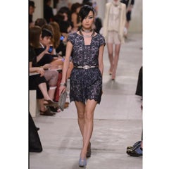 Chanel Resort 2014 Blue Lace Blouse & Shorts Set, Size FR 38