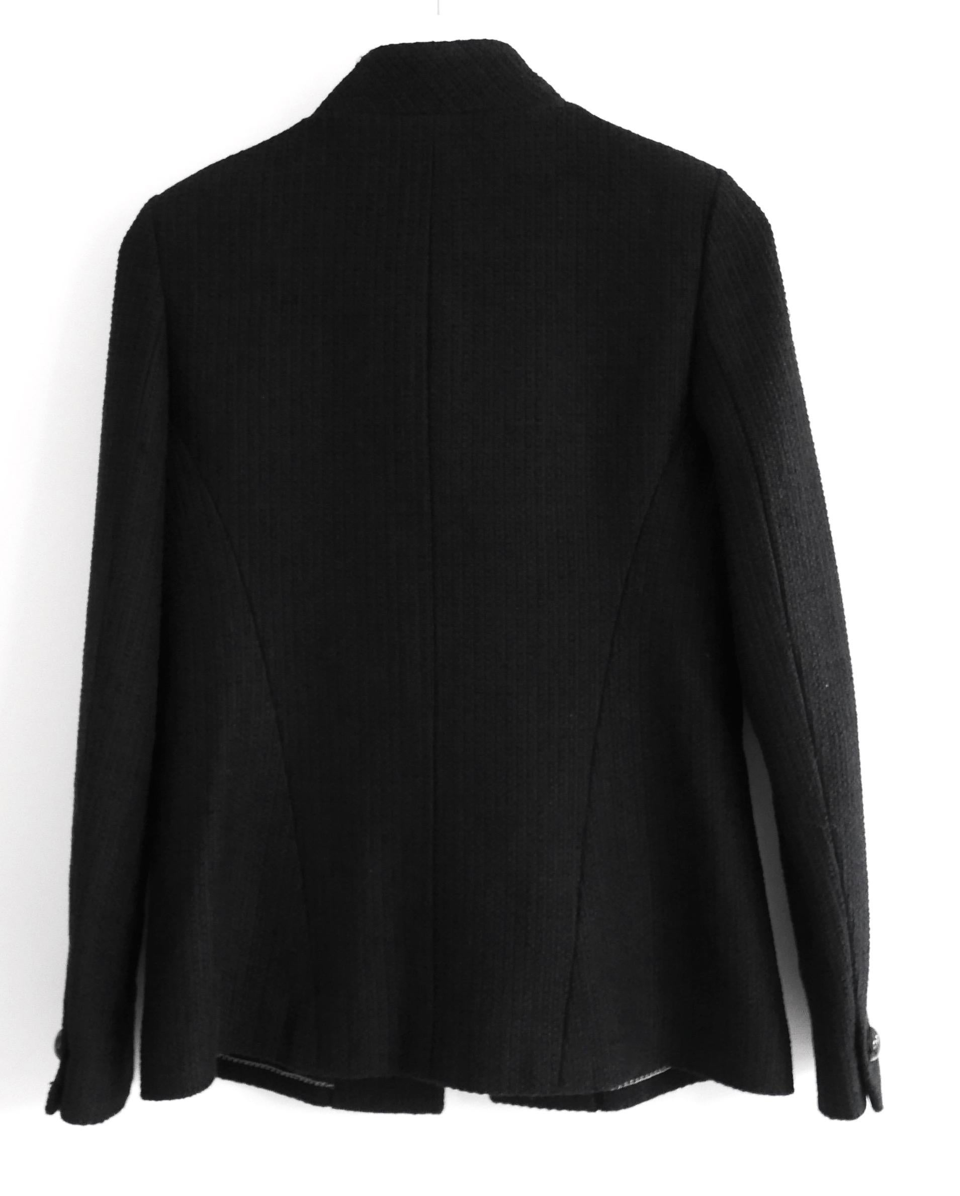 Chanel Resort 2015 Black Tweed Jacket For Sale 1