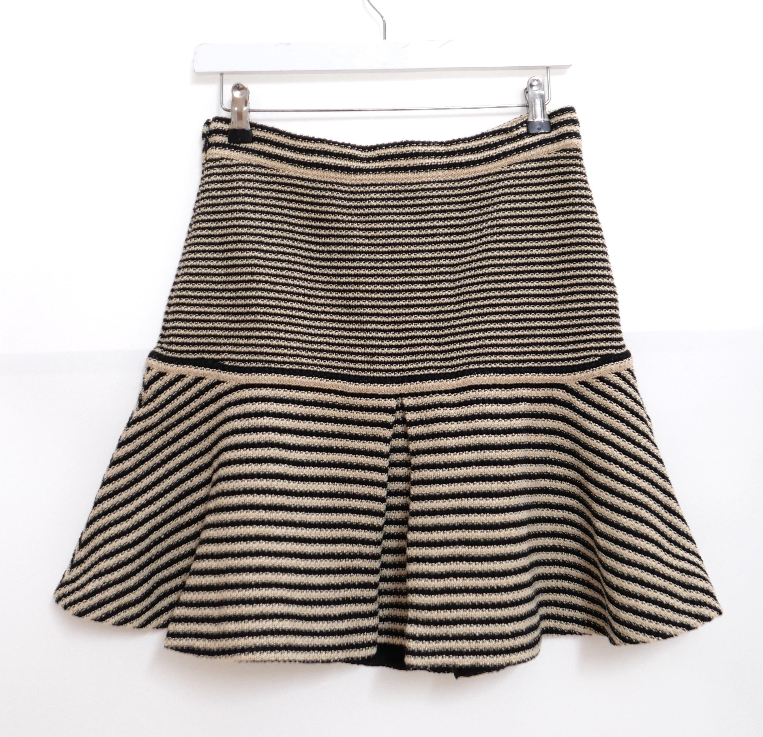 Gonna svasata Chanel Resort 2015 in maglia di carta/cotone/seta In condizioni ottime in vendita a London, GB