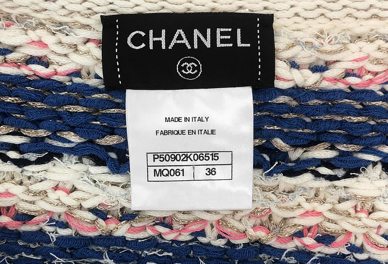 CHANEL Resort 2015 TWEED DRESS decorated with FLOWER BUTTONS size 36 1
