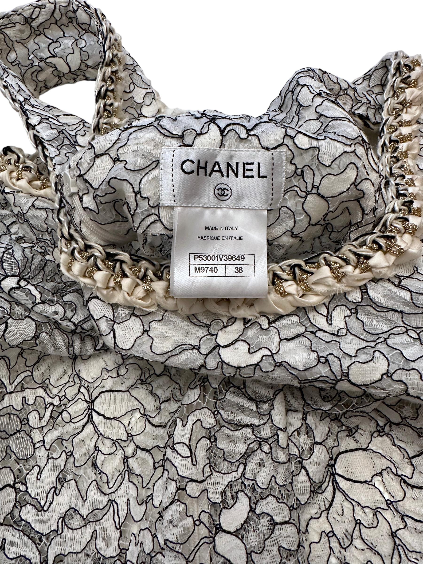 Chanel Resort 2016 White and Gold Lace Jumpsuit 4