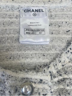 Chanel Resort 2016 White Black Size 42 / 8 CC Pearl Buttons Tunic Jumper Shirt