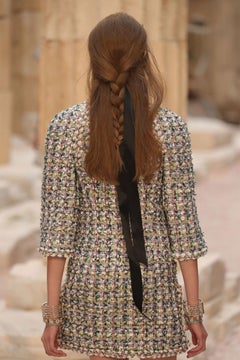 Chanel Resort 2018 Black Silk Ribbon Headband