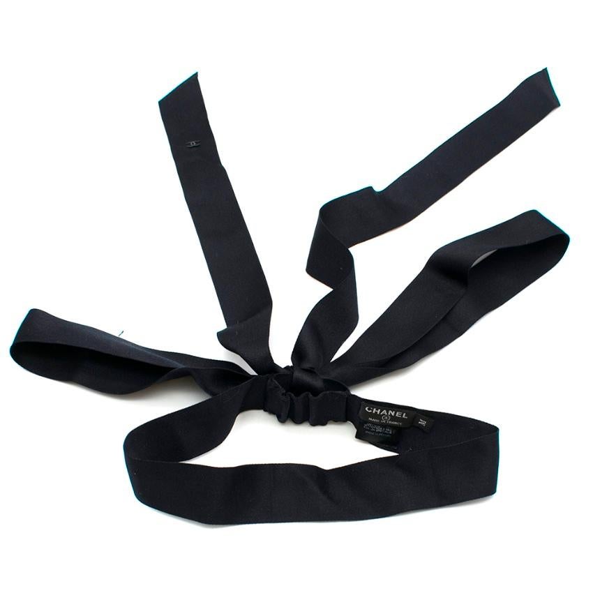 Chanel Resort 2018 Black Silk Ribbon Headband 1
