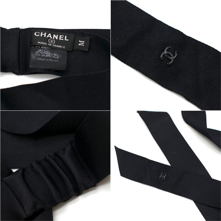 Chanel Resort 2018 Black Silk Ribbon Headband 3