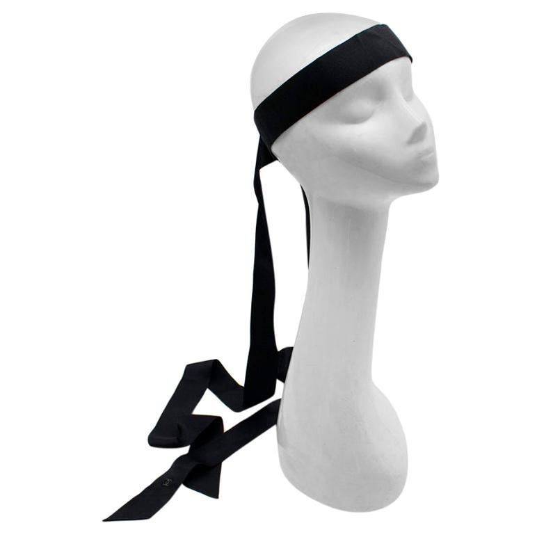 Chanel Resort 2018 Black Silk Ribbon Headband