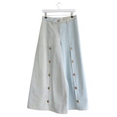 Jeans Chanel Resort 2018 a gamba super larga con bottone