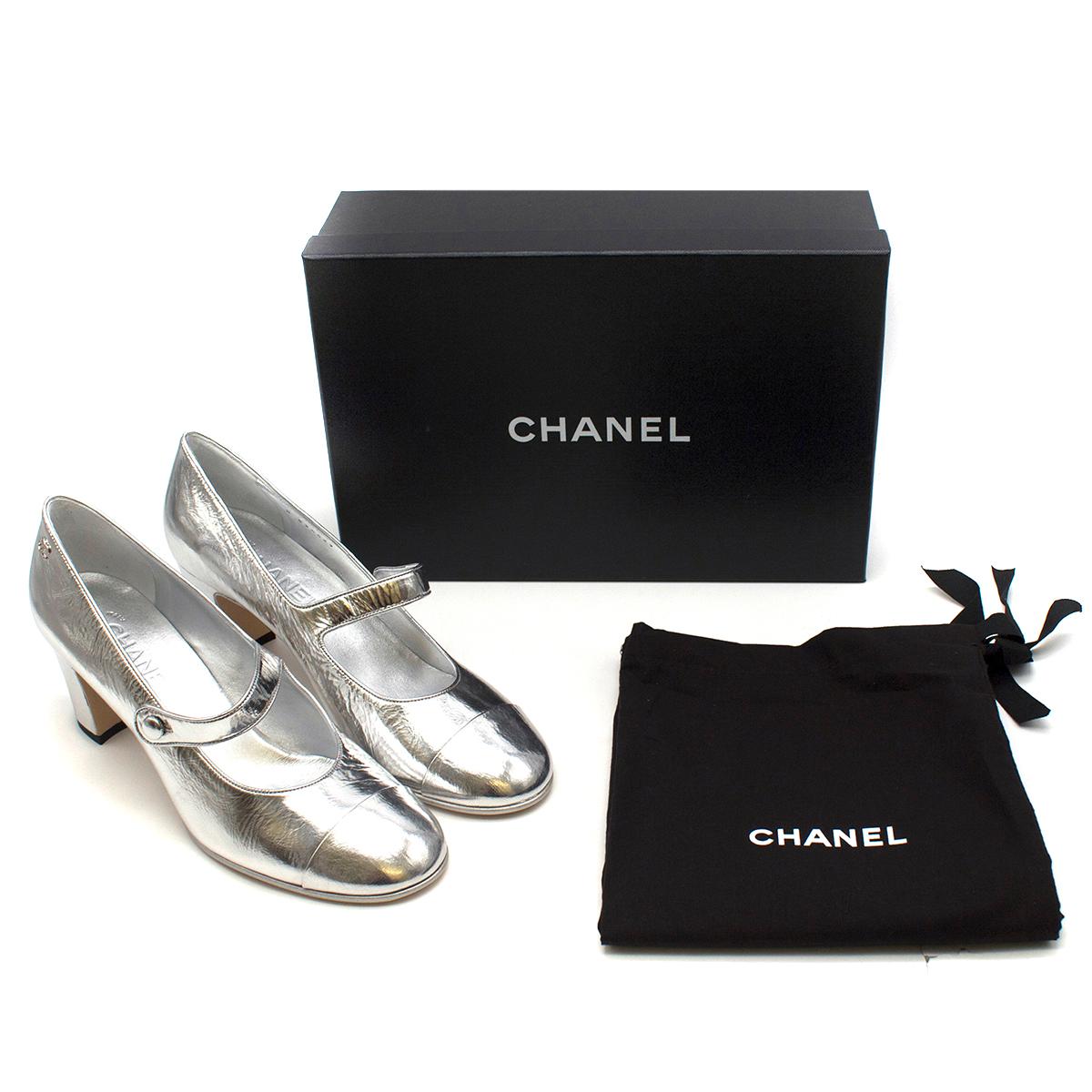 Chanel Resort 2019 Silver Mary Jane Pumps 40 2