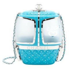 Chanel Resort 2019 Ski Gondola Turquoise Runway Swarovski Minaudière Bag