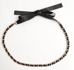 Chanel Resort 2020 Runway Chain Belt in Leather and Matte Champagne Gold Vermeil