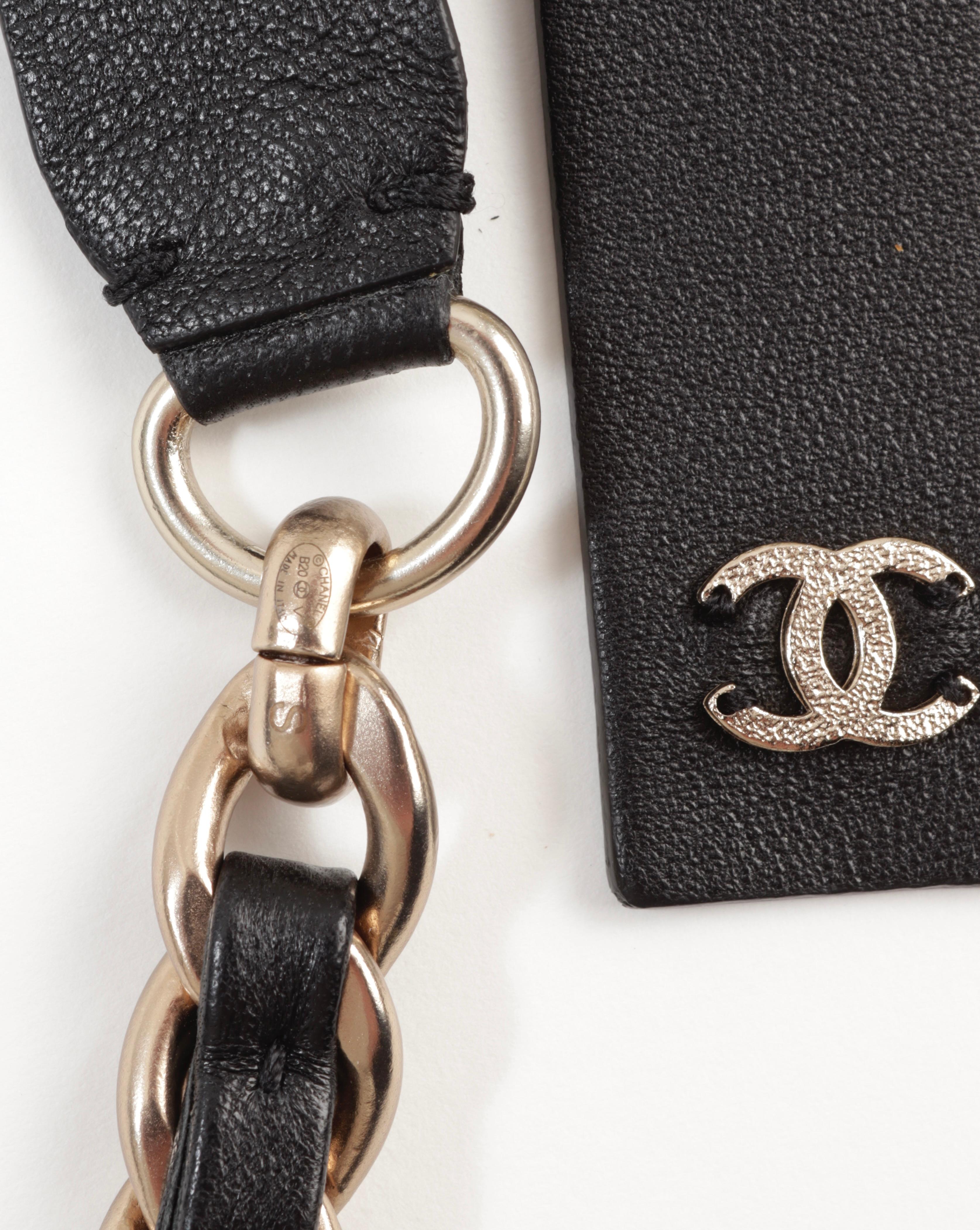 Chanel Resort 2020 Runway Chain Belt in Leather and Matte Champagne Gold Vermeil 3