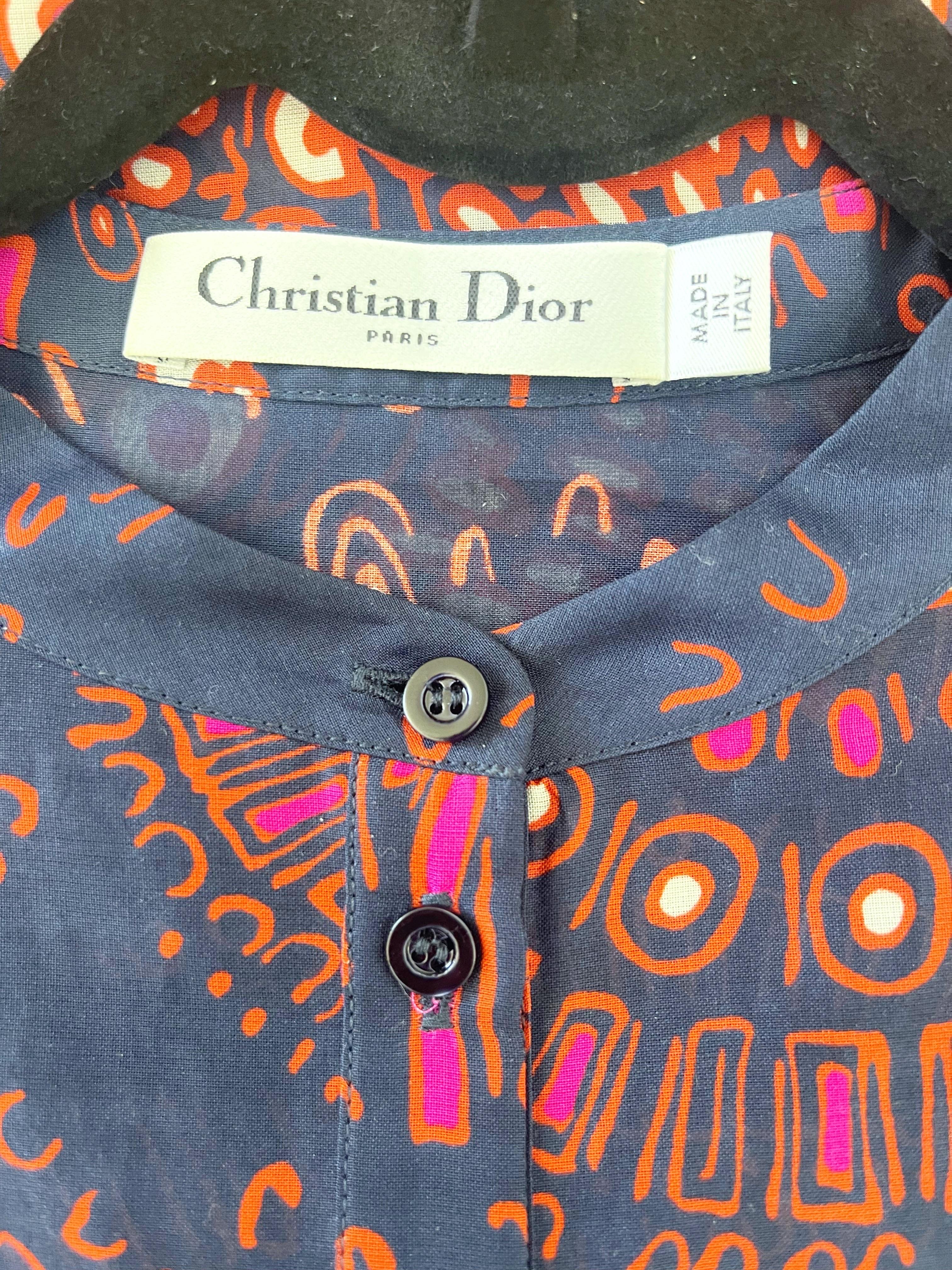 Dior Resort 2020 Size 8 / 10 Cotton Marrakech Inspire Moroccan Tunic Dress In Excellent Condition In San Diego, CA