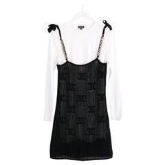 Chanel Resort 2022 Logo Knit T-Shirt Layered Dress
