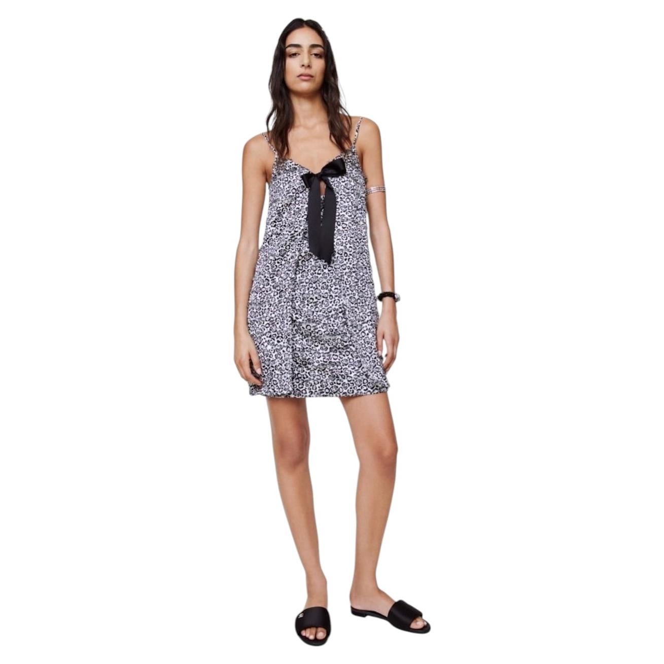 Chanel 22P Pre Spring-Summer 2022 Camellia Print Silk Mini Dress New FR38/UK10