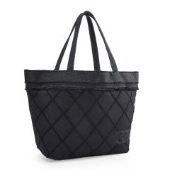 Chanel Resort Summer Denim Diamond Stitch Fringe Beach Shopping Tote