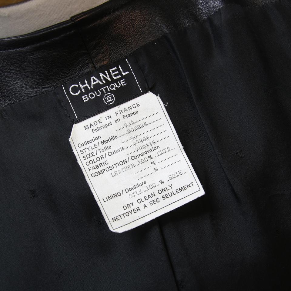 Chanel Retro 90's Classic Sleeveless CC Lambskin Gold Button Leather Vest SZ 50 1