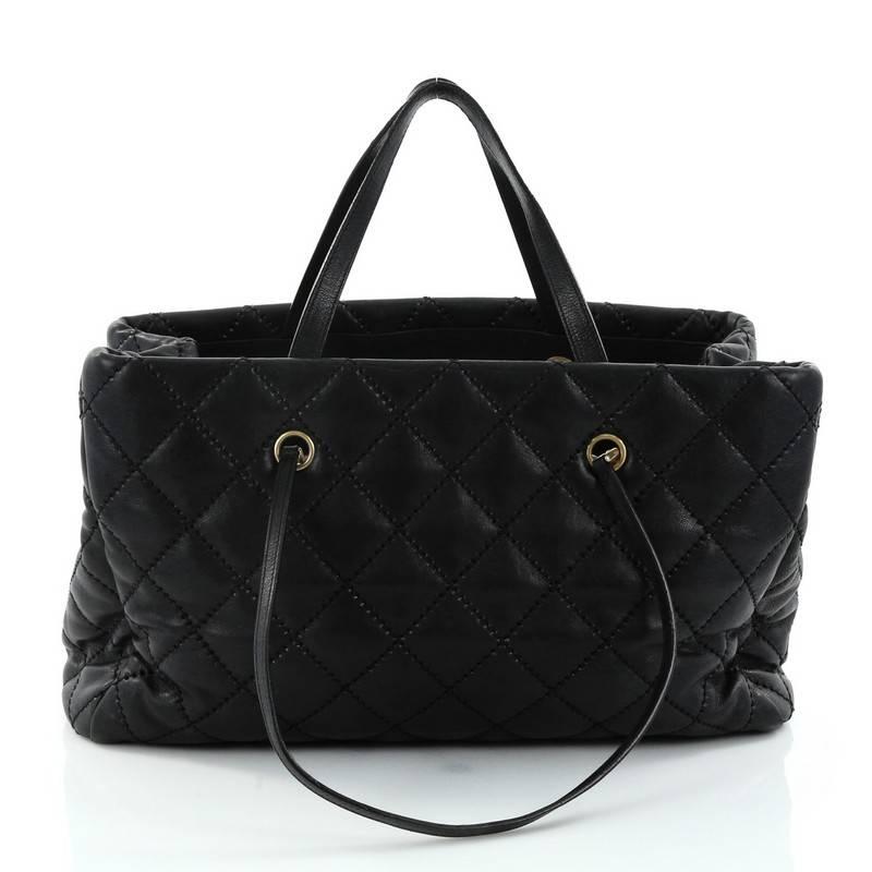 Women's or Men's Chanel Retro Chain Shopping Tote Quilted Calfskin Large