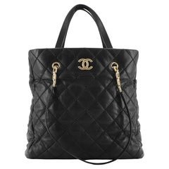 Chanel Retro Chain Tote Quilted Calfskin North South