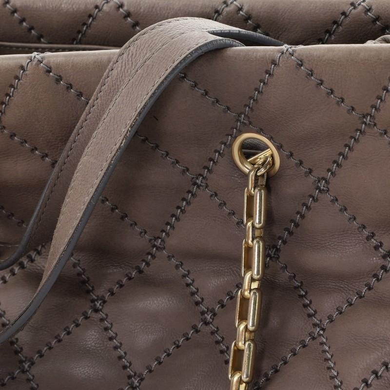 Chanel Retro Chain Zip Satchel Quilted Calfskin Large 1