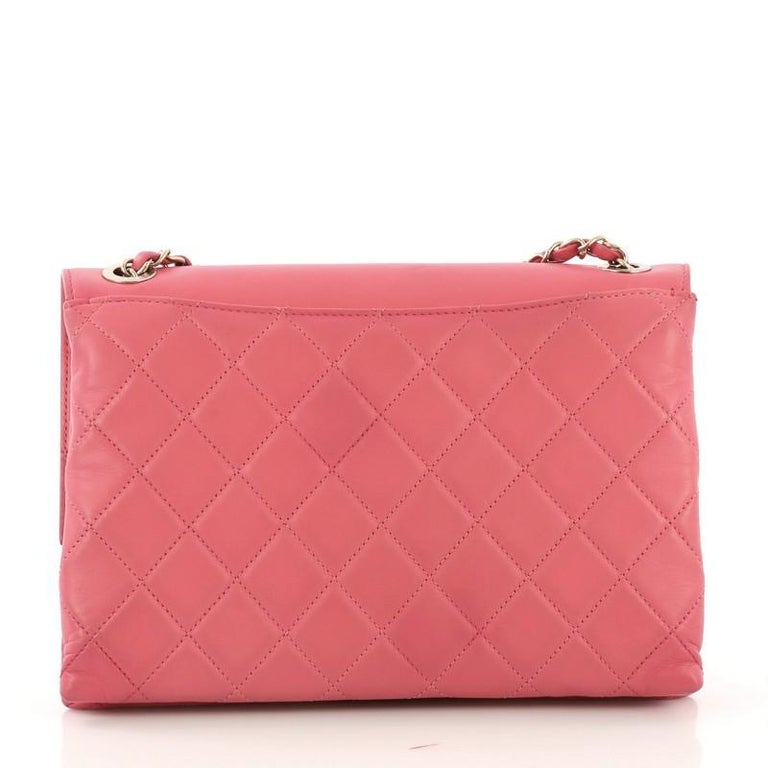 Chanel Retro Label Flap Bag Quilted Lambskin Large at 1stDibs