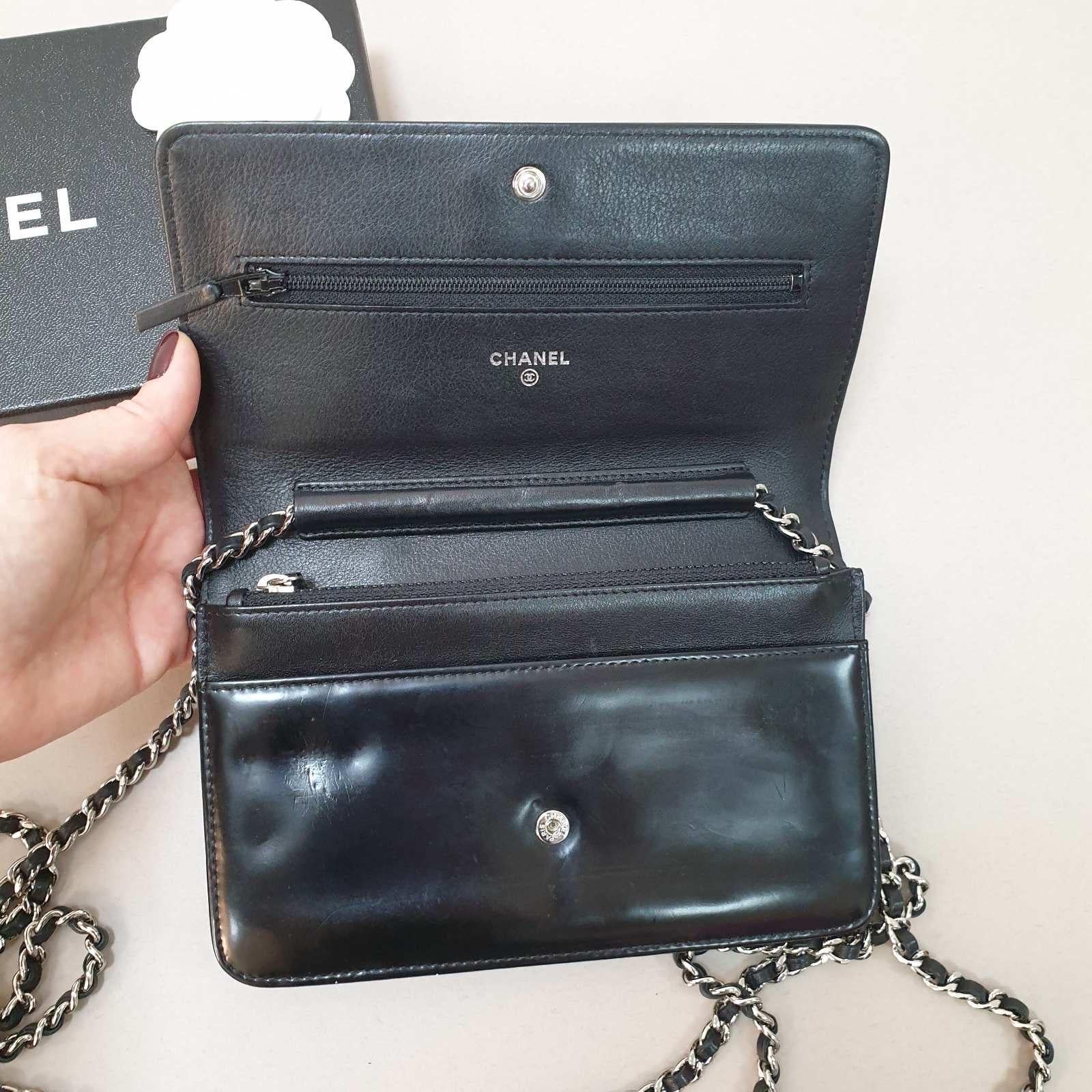 Chanel Reverse Boy Gloss Leather WOC For Sale 5