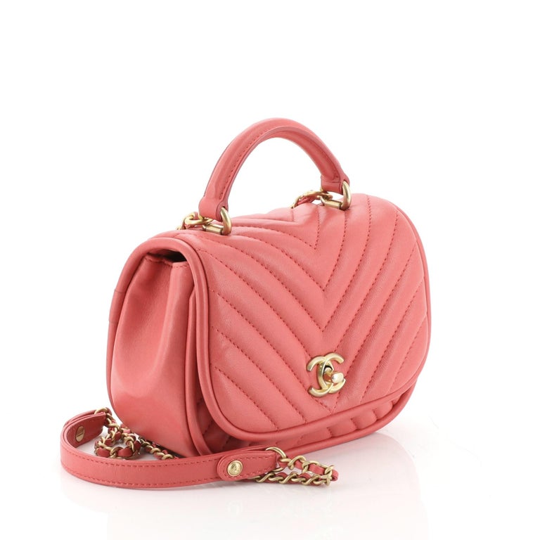 Chanel Small Statement Chevron Flap Bag Red Lambskin Gold Hardware – Coco  Approved Studio