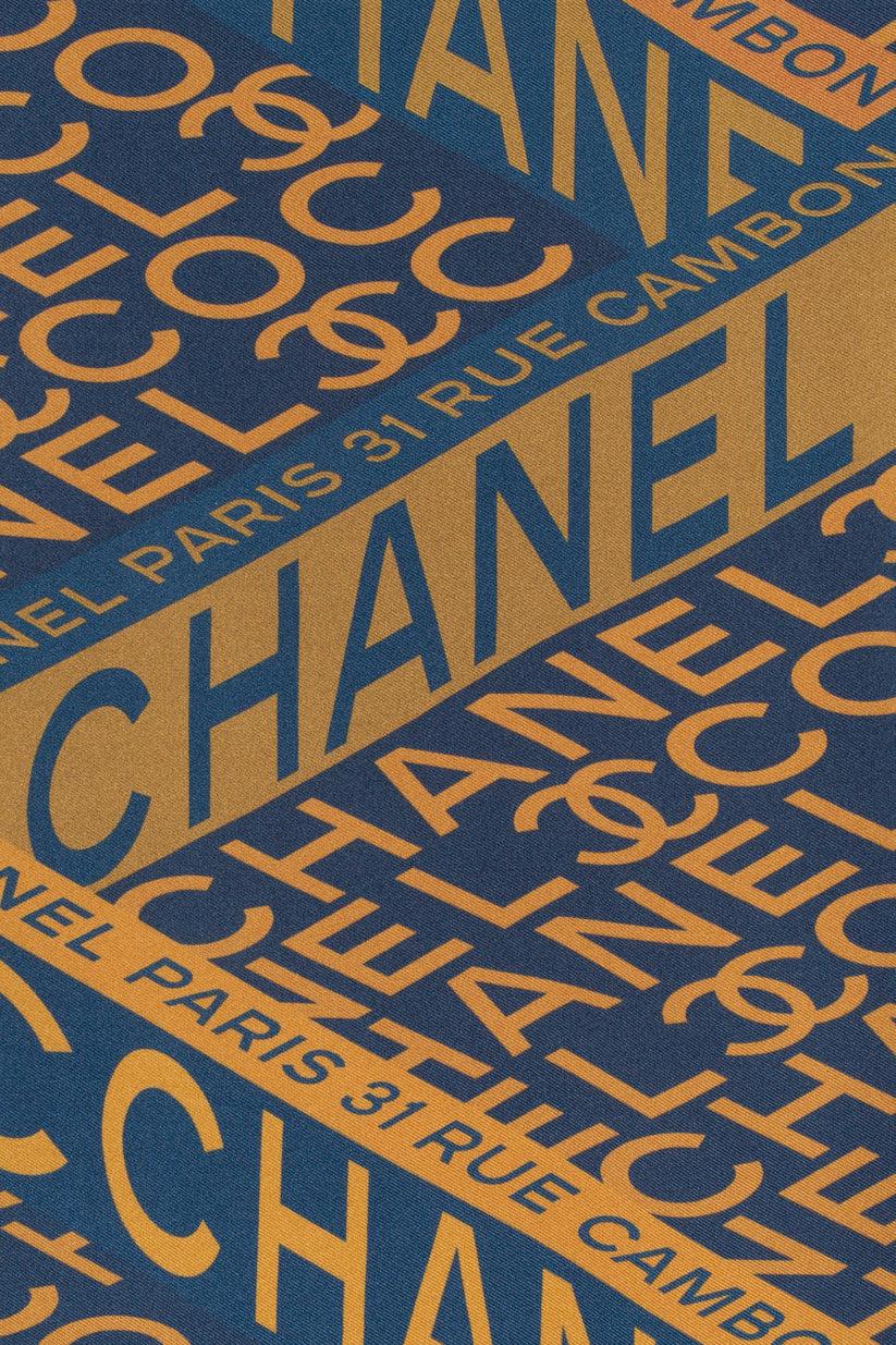 Chanel Reversible Silk Foulard For Sale 2