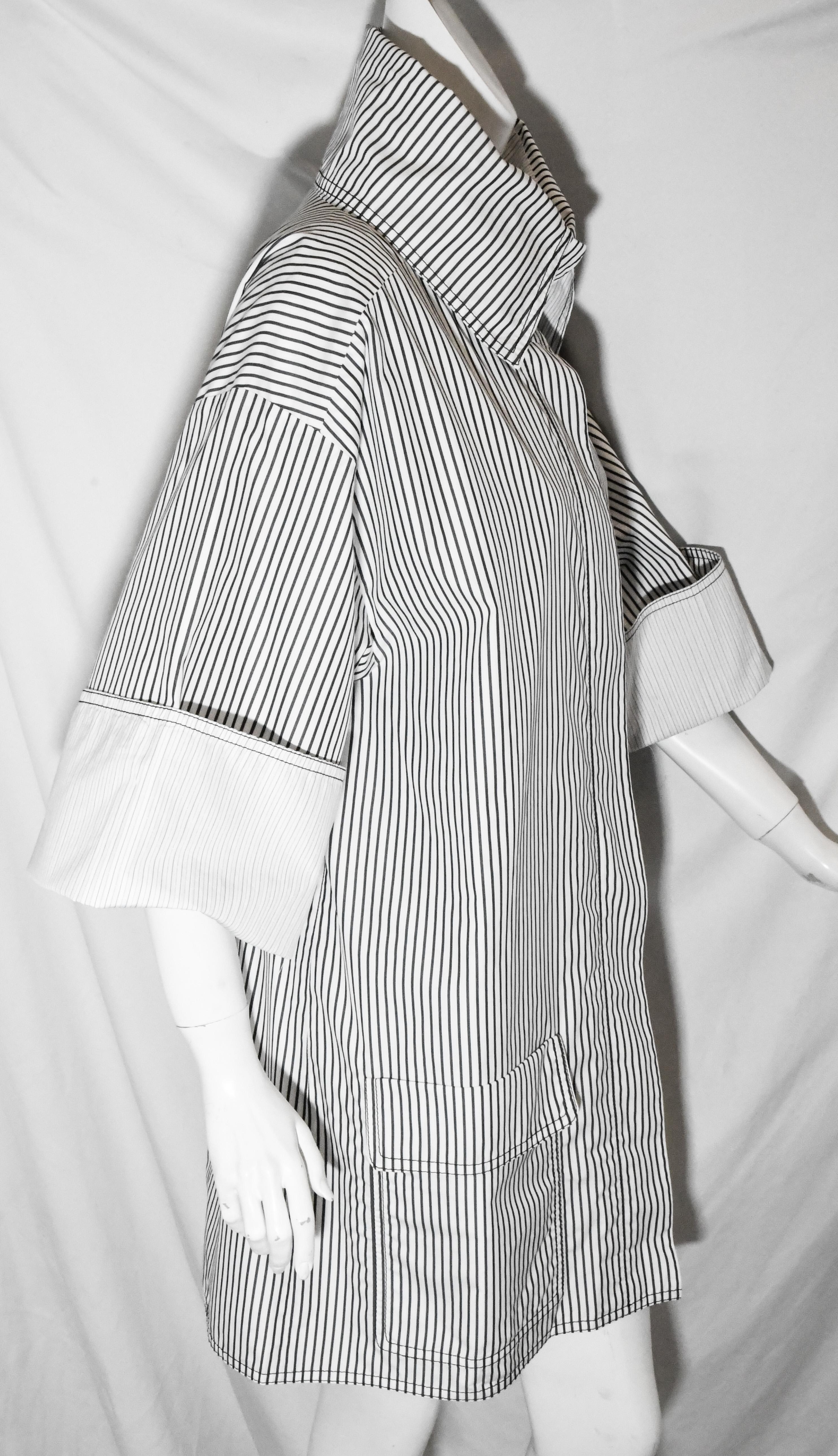 Chanel Reversible Striped Black & White Jacket  In Excellent Condition In Palm Beach, FL