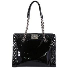 Chanel Reverso Boy Chain Tote Patent Medium
