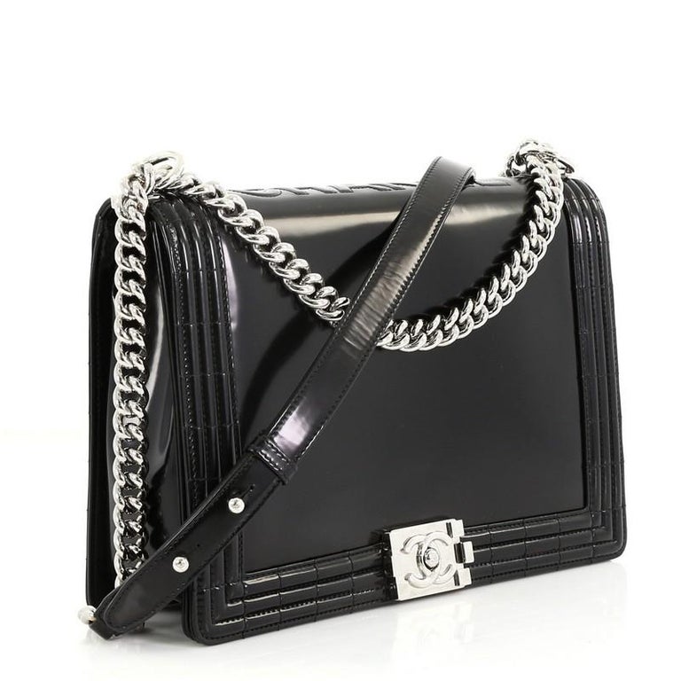Chanel Reverso Boy Flap Bag Glazed Calfskin Large at 1stDibs