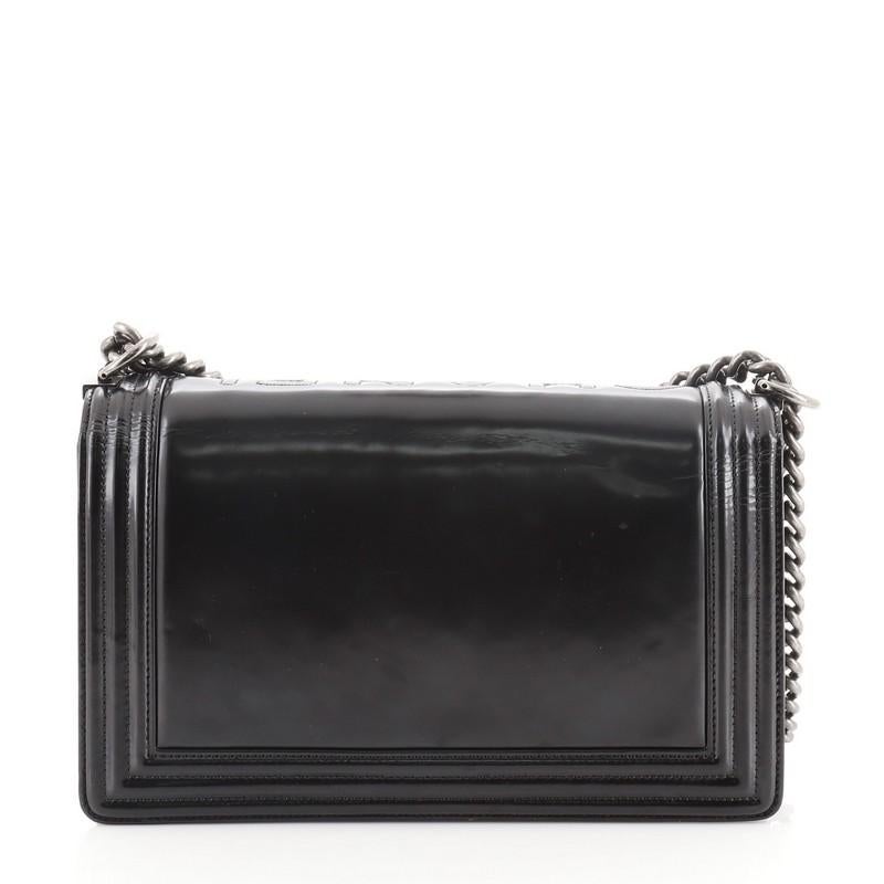 Chanel Reverso Boy Flap Bag Glazed Calfskin New Medium In Good Condition In NY, NY
