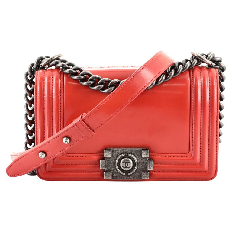 Chanel Reverso Boy Flap Bag Glazed Calfskin Small at 1stDibs
