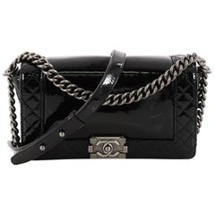 Chanel Reverso Boy Flap Bag Patent Old Medium