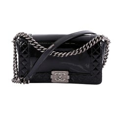 Chanel Reverso Boy Flap Bag Patent Old Medium