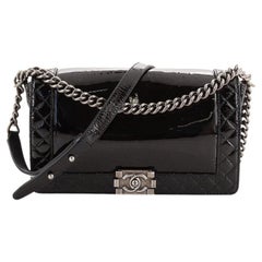 Chanel Reverso Boy Flap Bag Patent Old Medium