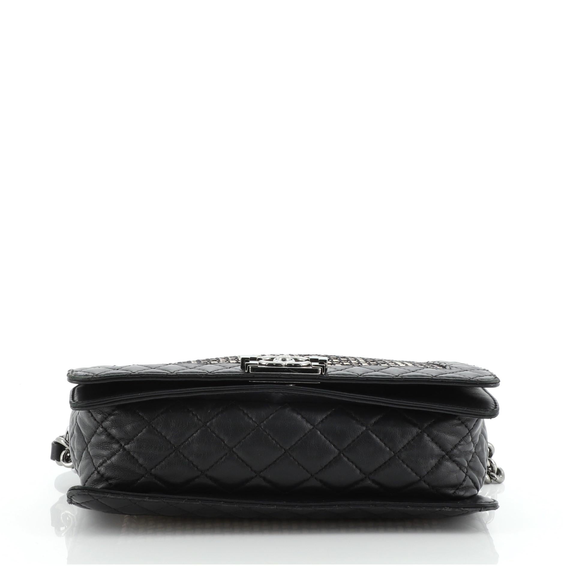 Women's Chanel Reverso Boy Flap Bag Woven Calfskin Old Medium