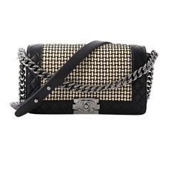Chanel Reverso Boy Flap Bag Woven Calfskin Old Medium