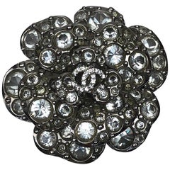 Chanel rhinestone “CC” Camellia Brooch- Circa 2005