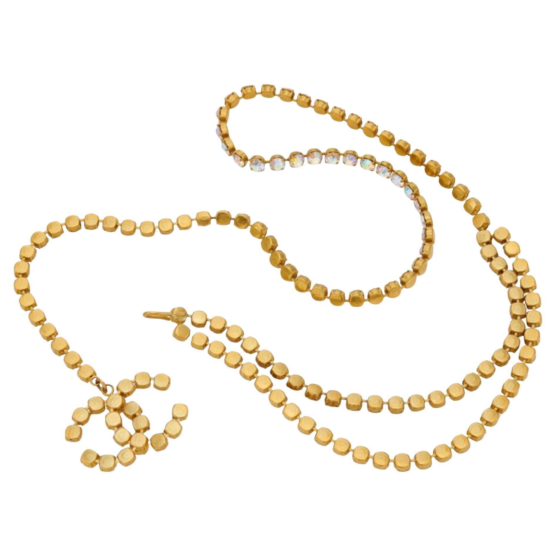 Chanel Rhinestone Diamond Barbie Double Strand CC Belt